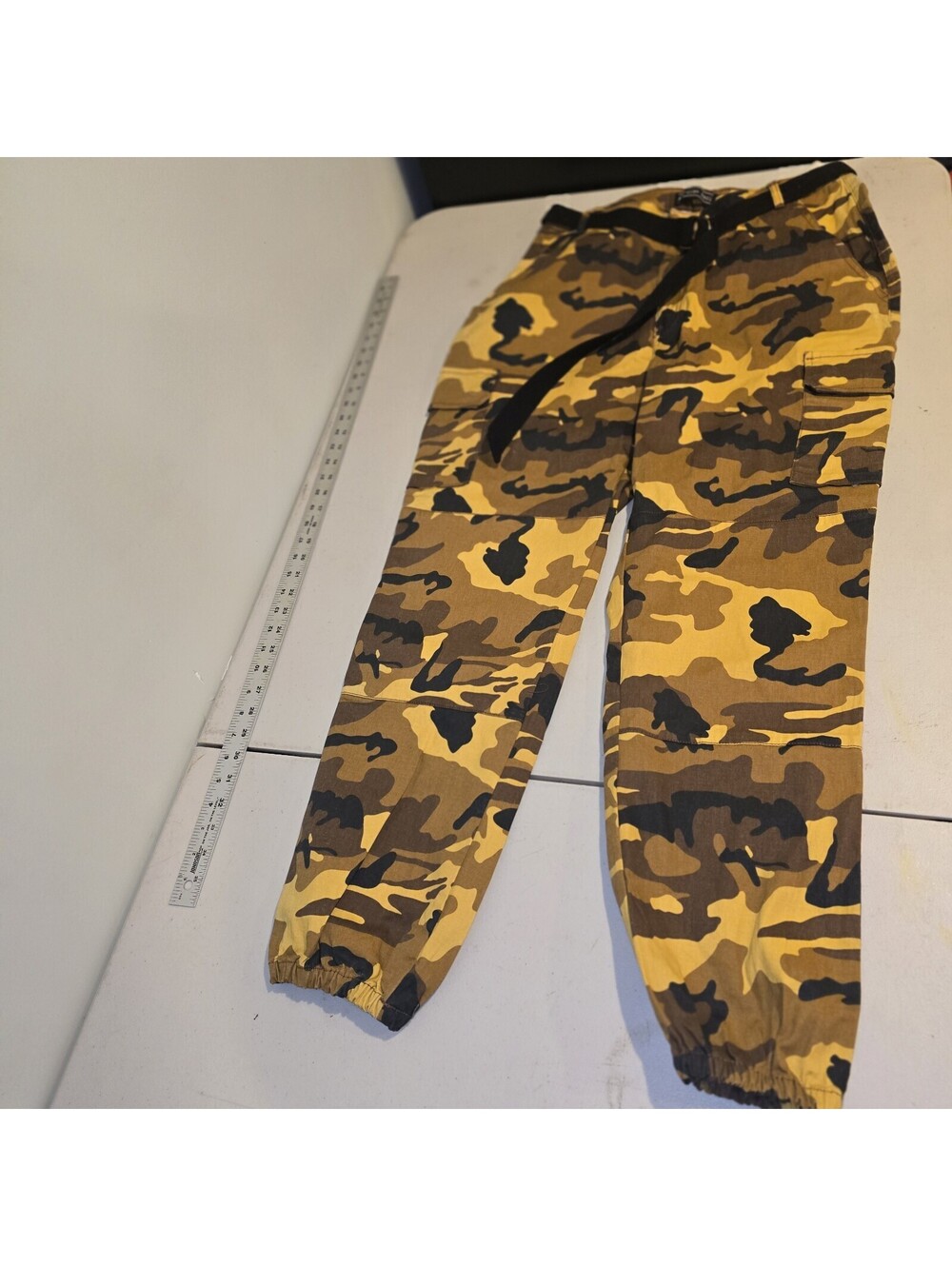 American Bazi Pants Womens Gold Brown Camo Jogger Cargo Small S NWT